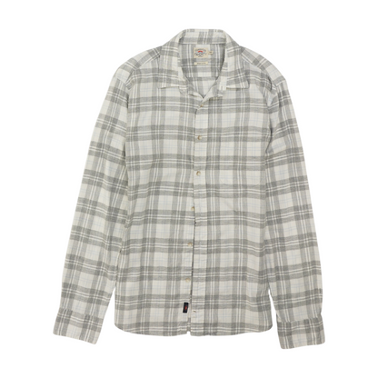 Gray Plaid Flannel Button Down