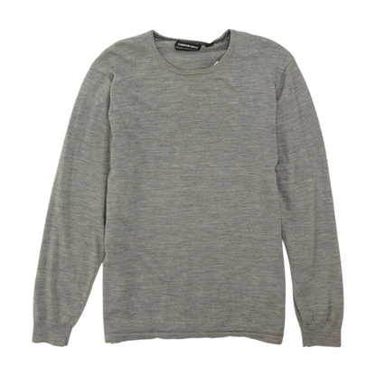 Gray Solid Pullover Sweater