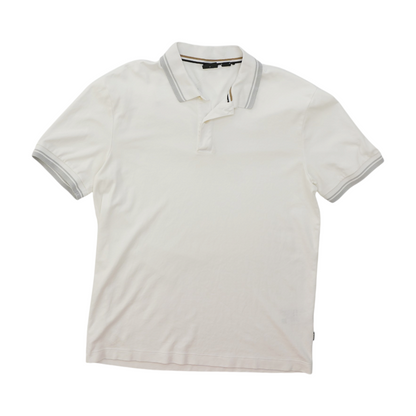 White Solid Short Sleeve Polo