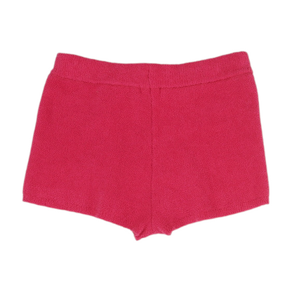 Pink Solid Knit Shorts
