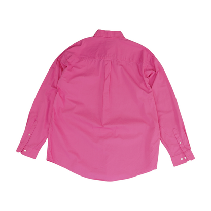 Neon Pink Solid Long Sleeve Button Down
