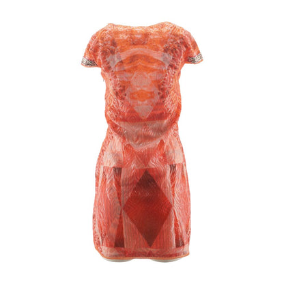 Neon Orange Graphic Mini Dress