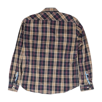 Navy Plaid Long Sleeve Button Down