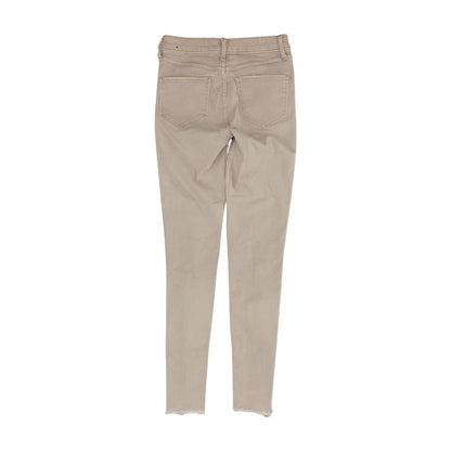 Beige Solid High Rise Skinny Leg Jeans