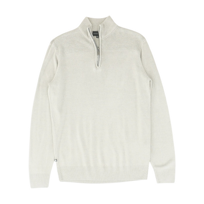 Gray Solid 1/4 Zip Sweater