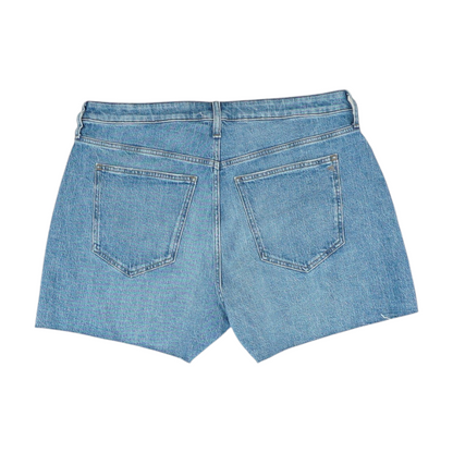 Blue Solid Denim Shorts