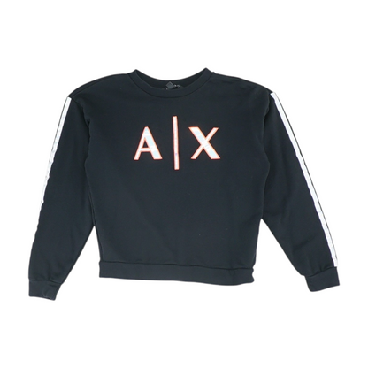 Black Solid Sweatshirt Pullover