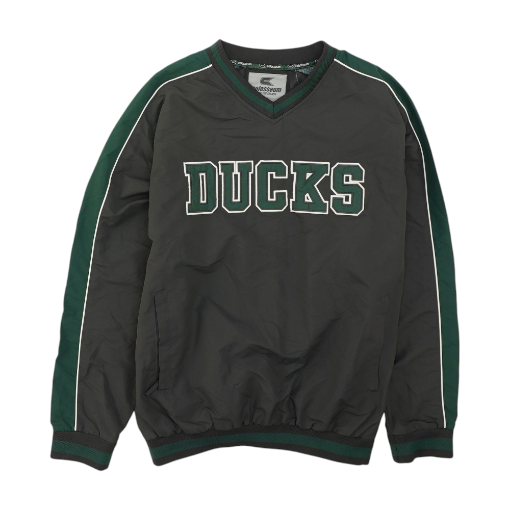 Colosseum Gray Oregon Ducks Solid Sweatshirt Pullover – Image 1