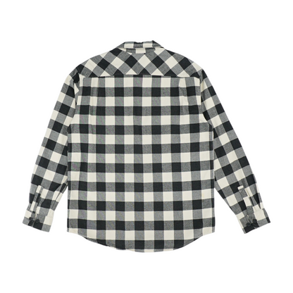 Black Check Flannel Button Down