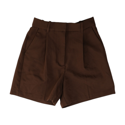 Brown Solid Chino Shorts