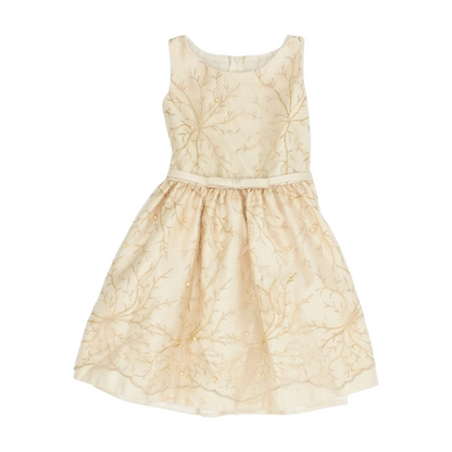Tan Print Formal Dress