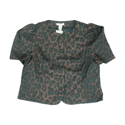 Brown Animal Print Button Down