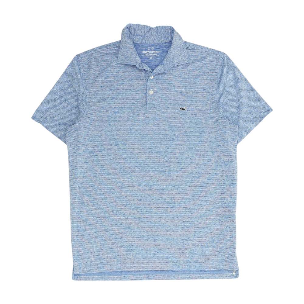 Vineyard Vines Blue Striped Short Sleeve Polo – Image 1
