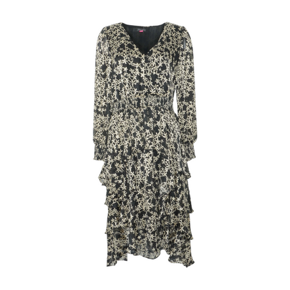 Black Floral Midi Dress