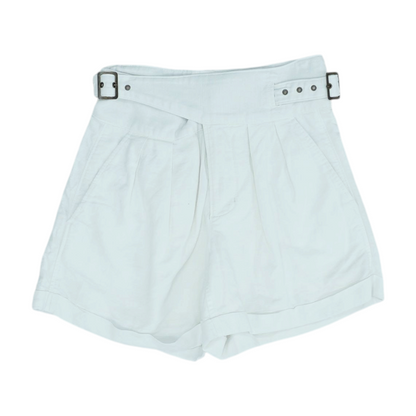 White Petite Solid Chino Shorts