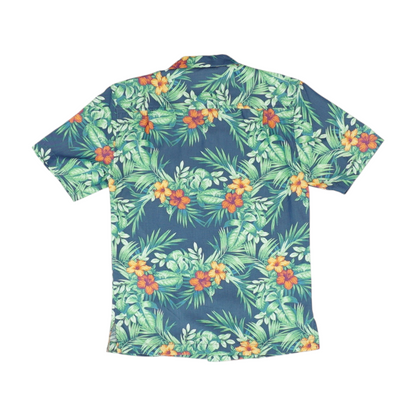 Green Tropical Short Sleeve Button Down