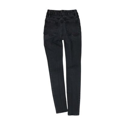 Black Solid High Rise Skinny Leg Jeans