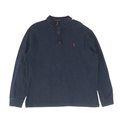 Navy Solid 1/4 Zip Pullover