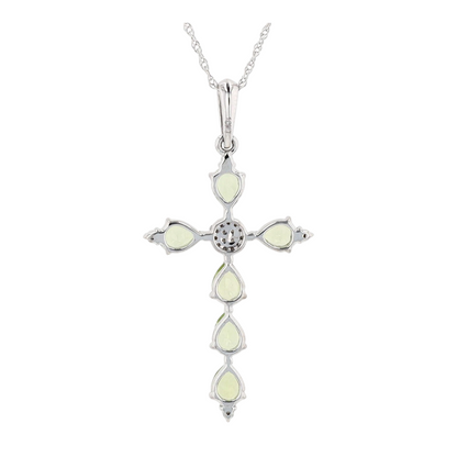 10K White Gold Peridot Pendant Necklace