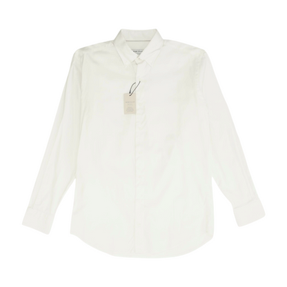 White Solid Long Sleeve Button Down