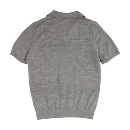 Gray Solid Short Sleeve Polo
