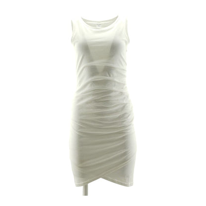 White Solid Mini Dress