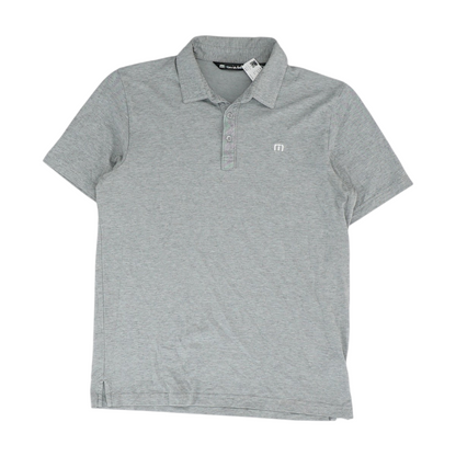 Gray Striped Short Sleeve Polo