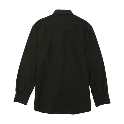 Black Solid Long Sleeve Button Down