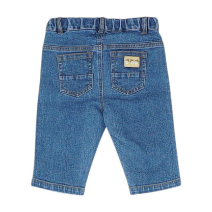 Blue Solid Straight Jeans