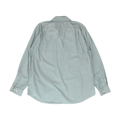 Green Striped Long Sleeve Button Down