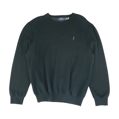 Black Solid Pullover Sweater
