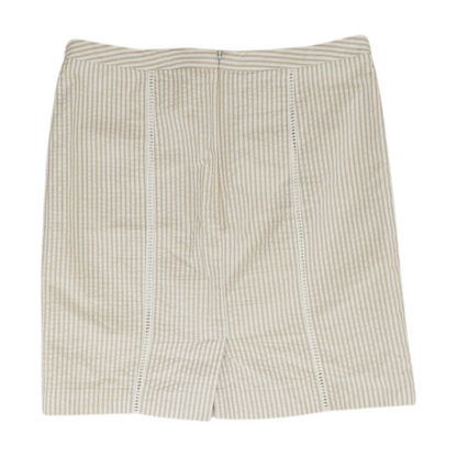 Beige Striped Mini Skirt