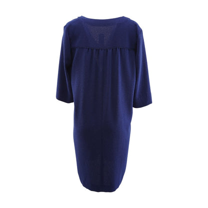 Navy Solid Midi Dress