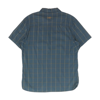Navy Check Short Sleeve Button Down