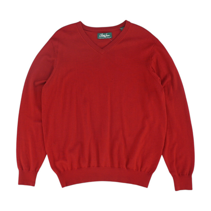 Red Solid Pullover Sweater