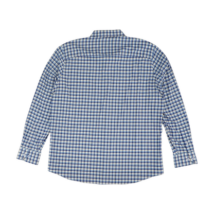 Blue Plaid Long Sleeve Button Down