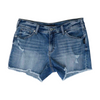 Blue Solid Denim Shorts