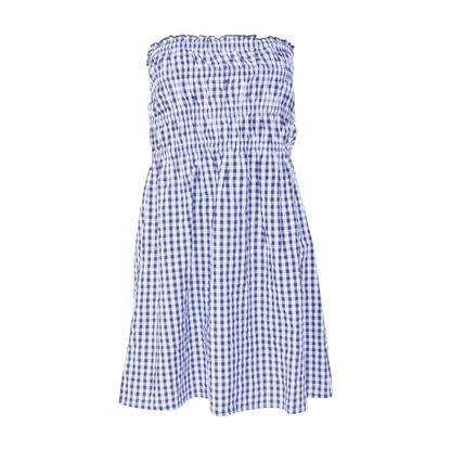 Navy Check Mini Dress