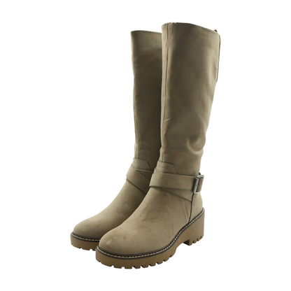 Gray Knee-High Boots