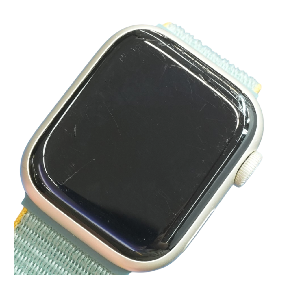 41mm Series 7 Starlight Smartwatch Green Band Small