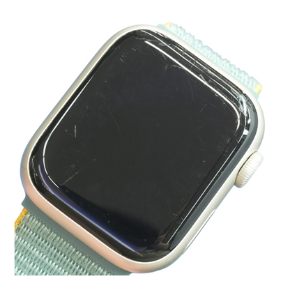 41mm Series 7 Starlight Smartwatch Green Band Small