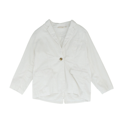White Solid Blazer