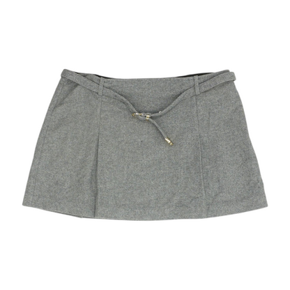 Gray Herringbone Mini Skirt