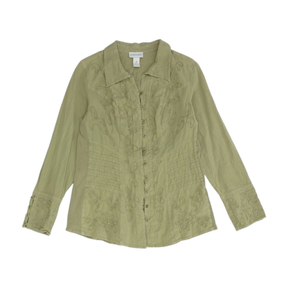 Green Button Down