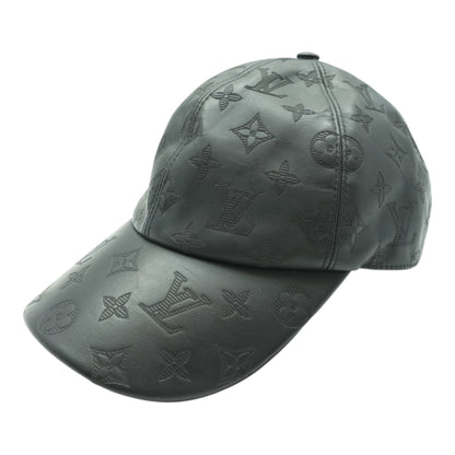 Black Leather Monogram Shadow Cap