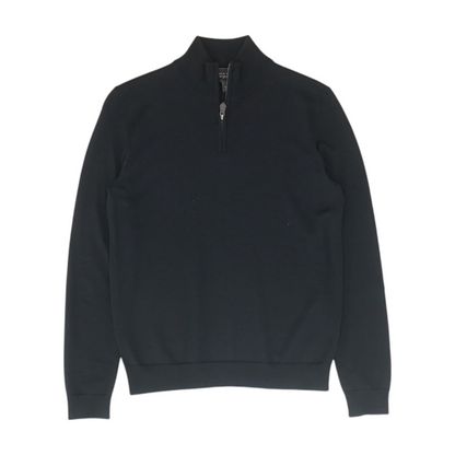 Navy Solid 1/4 Zip Sweater