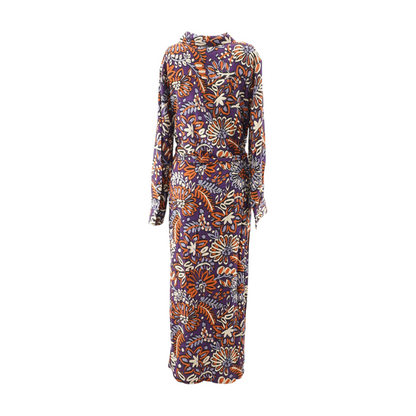 Purple Floral Midi Dress