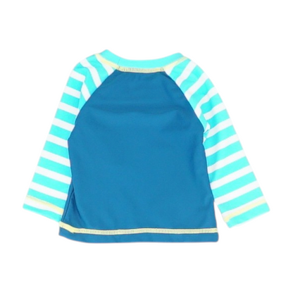 Blue Color Block Swim Top
