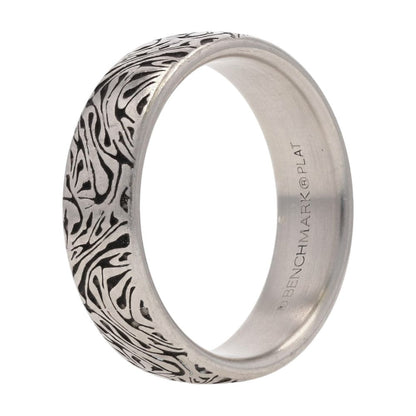 Platinum The Samurai Faux Mokume Pattern Band