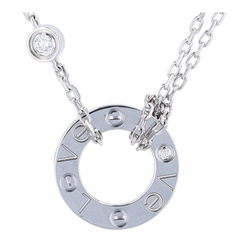 Cartier 18K White Gold Diamond Pendant Necklace – Image 3
